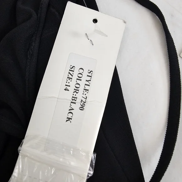 Rickie Freeman by Teri Jon Women's Black Silk Jewel Midi Dress Size 14 $440 MSRP - Picture 15 of 16